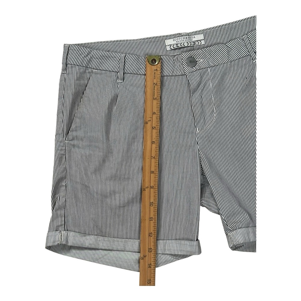Scotch & Soda Maison Scotch Size 29 Grey/White Striped Bermuda Shorts - Picture 5 of 16